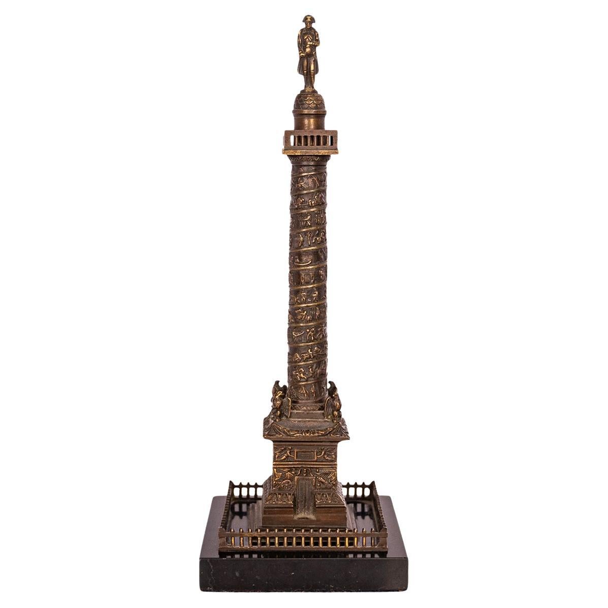Antike französische Grand Tour Bronzestatuenskulptur Napoleon-Säule Vendome 1860, Französische Grand Tour im Angebot
