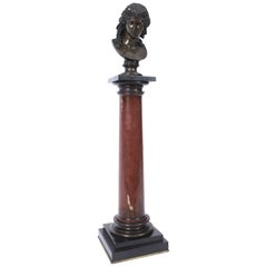 Antique French Grand Tour Bust of Ariadne on Marble Column, 19th Century