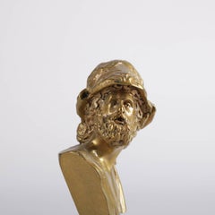 Antique French Grand Tour Classical Polished Bronzed Bust Roman Soldier