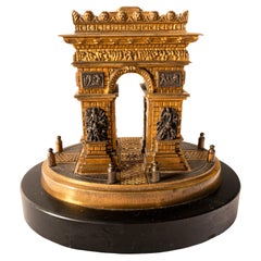 Used French Grand Tour Gilt Bronze Architectural Model Arc de Triomphe 1825
