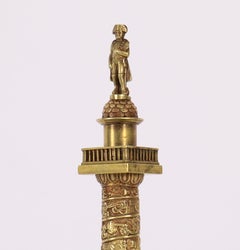 Antique French Grand Tour Gilt Bronze Model of Vendôme Column 19th Century