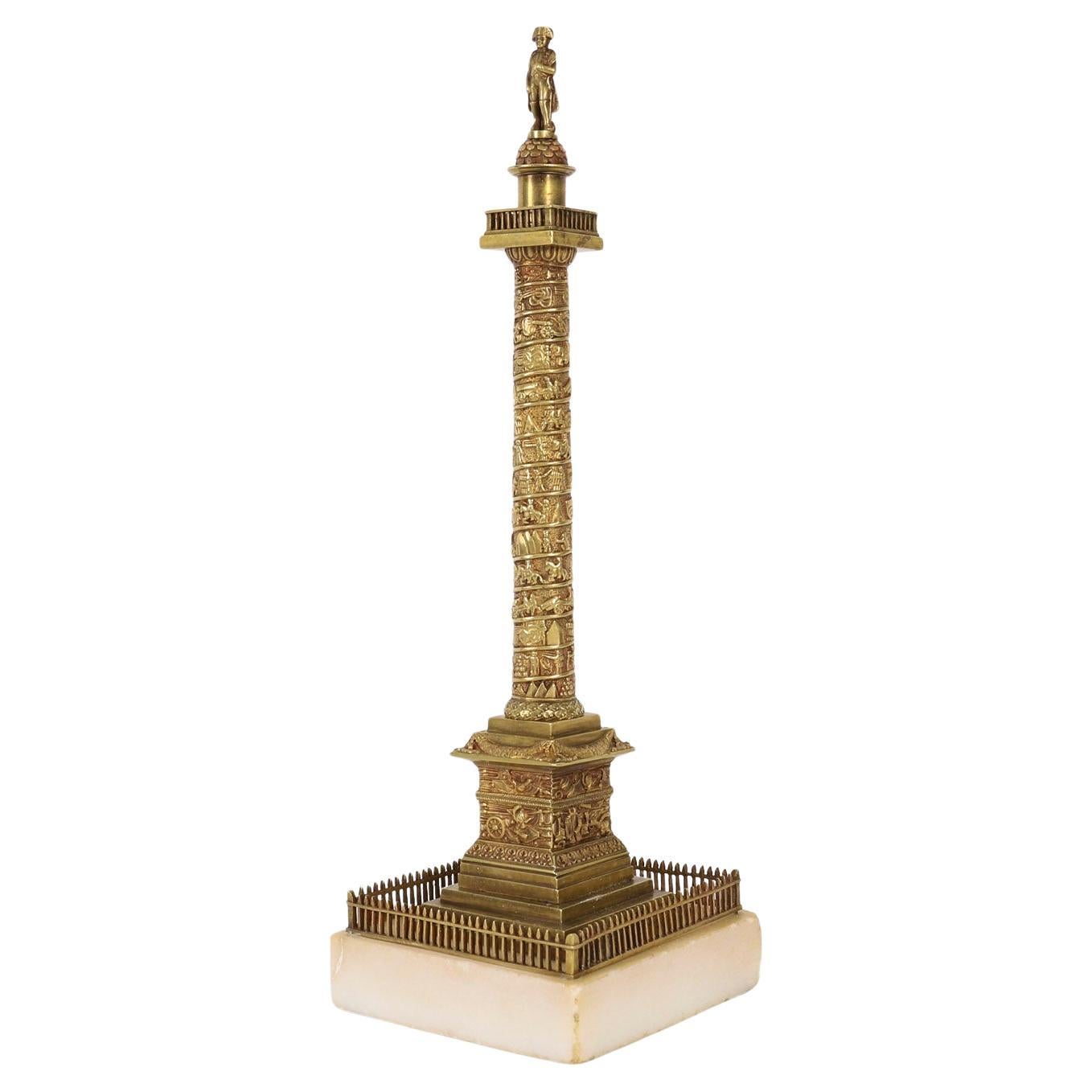 Antikes französisches Grand Tour vergoldetes Bronzemodell der Vendôme-Säule 19.
