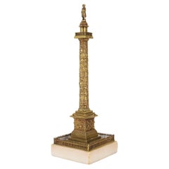 Antique French Grand Tour Gilt Bronze Model of Vendôme Column 19th Century