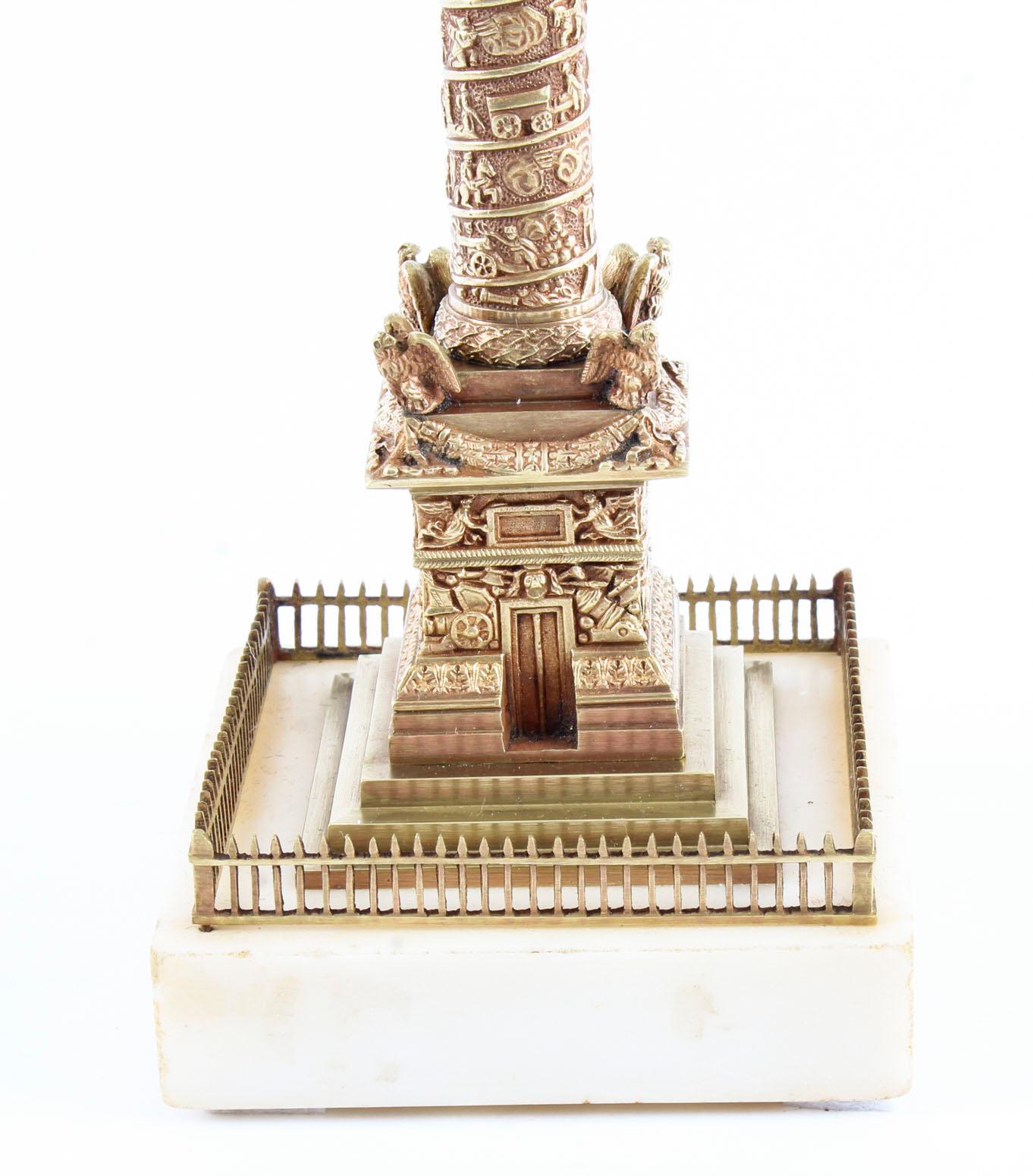 Antique French Grand Tour Gilt Bronze Model of Vendome Column, 19th Century 8