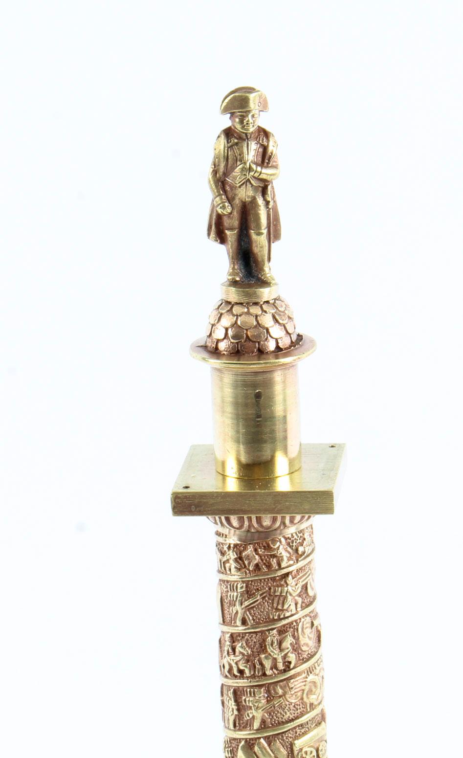Antique French Grand Tour Gilt Bronze Model of Vendome Column, 19th Century 10