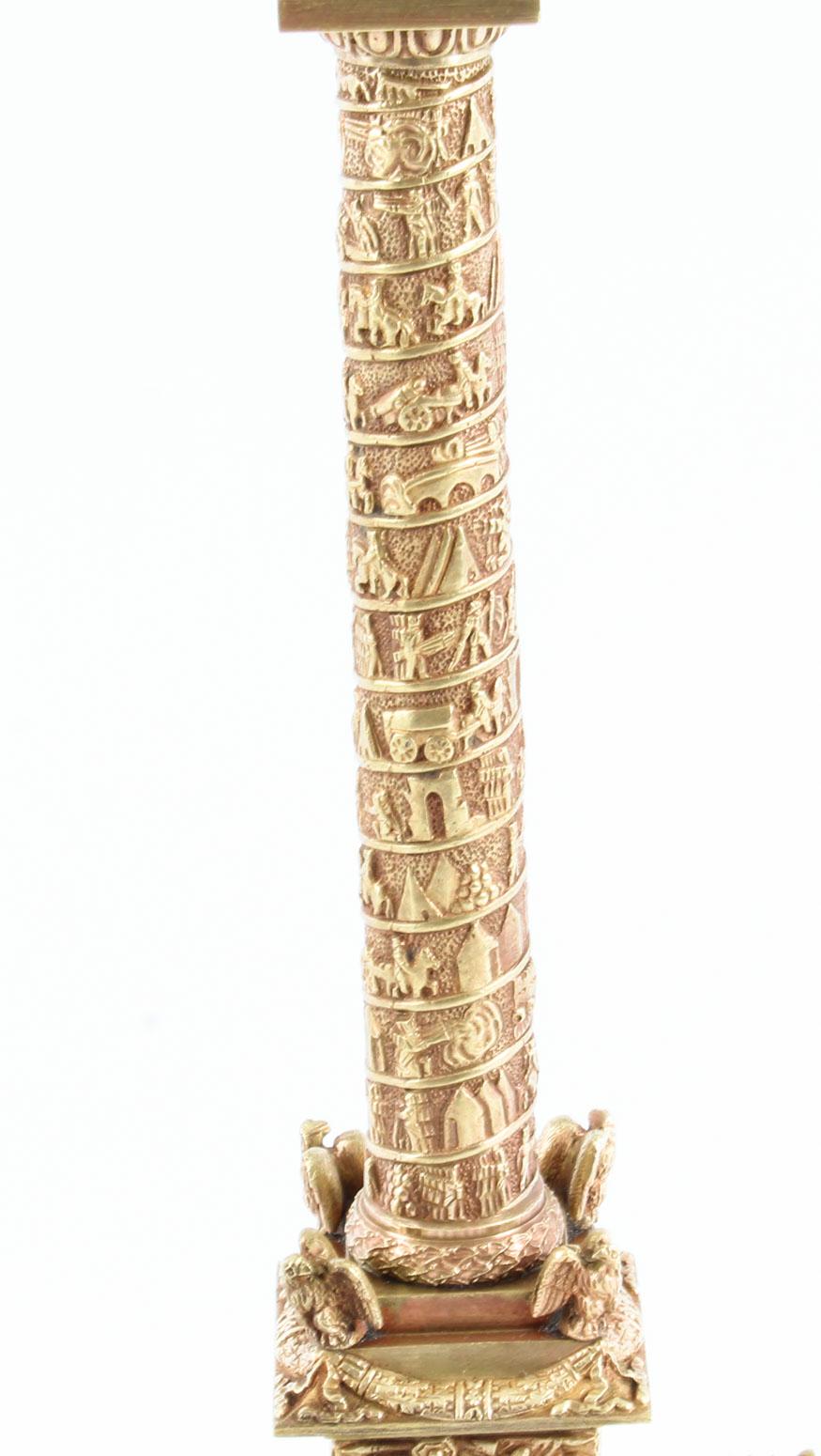 Antique French Grand Tour Gilt Bronze Model of Vendome Column, 19th Century 1
