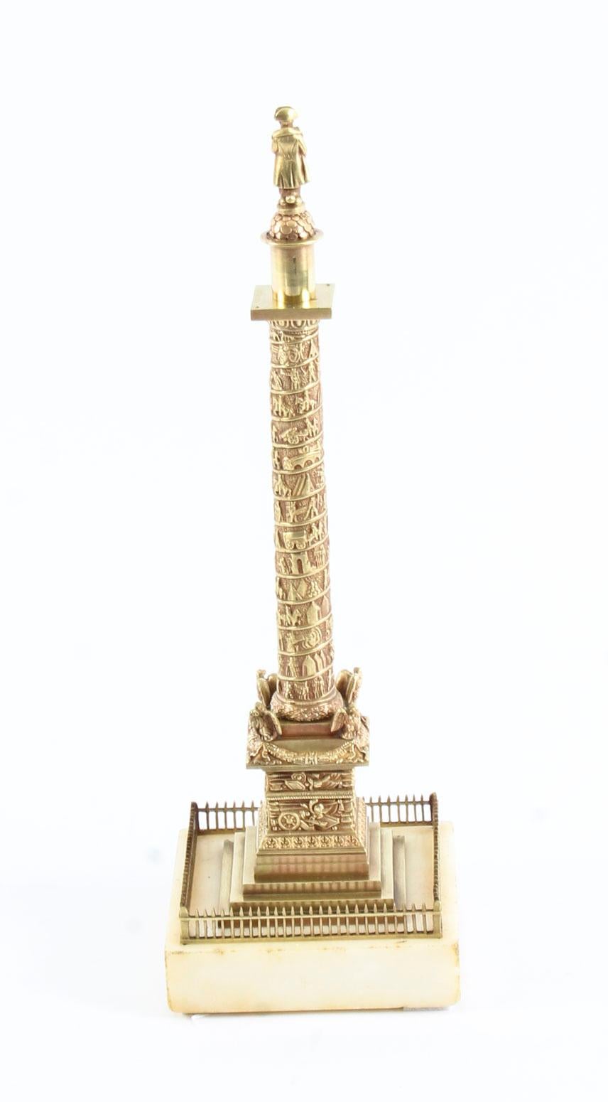 Antique French Grand Tour Gilt Bronze Model of Vendome Column, 19th Century 2