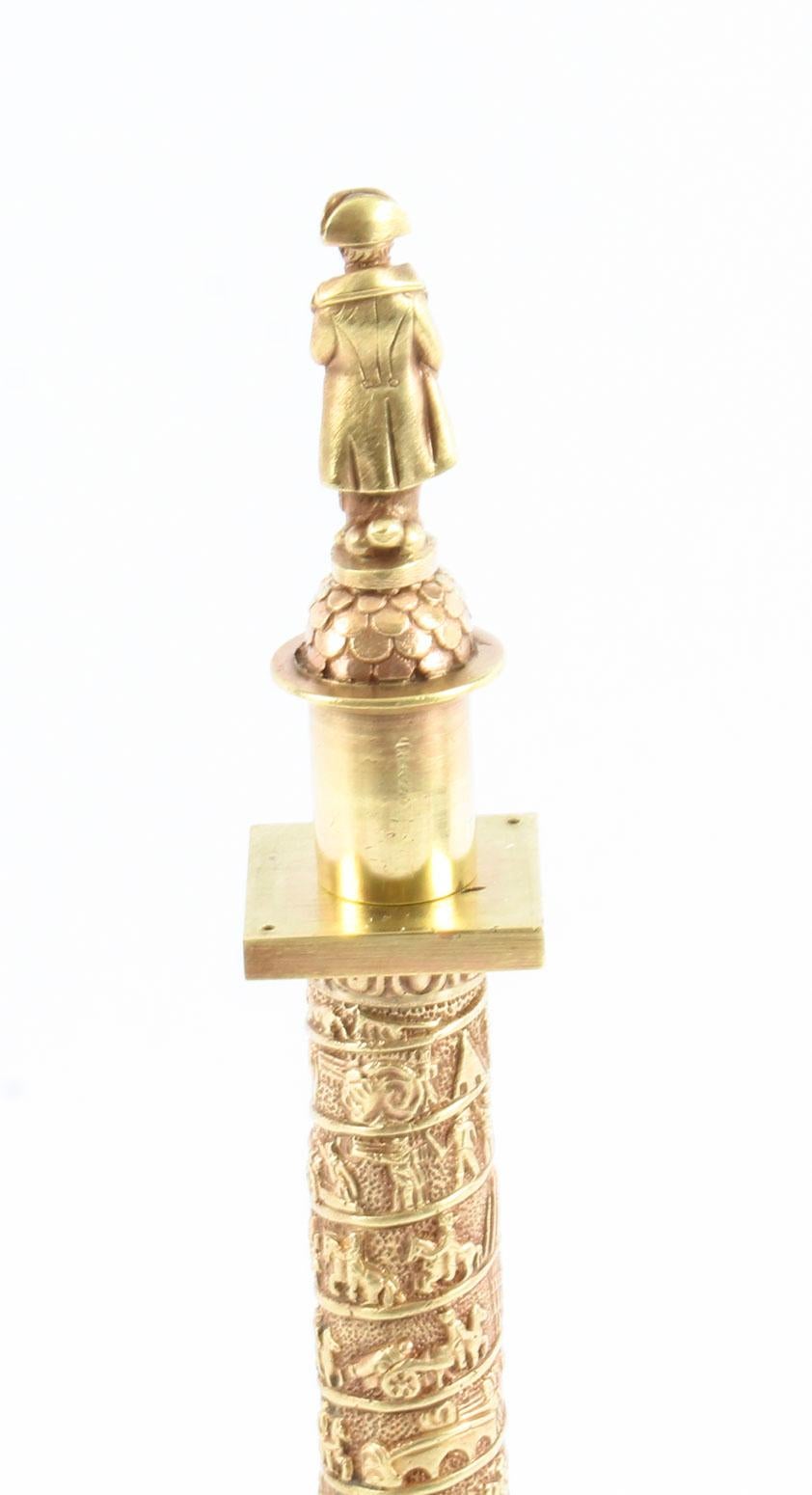 Antique French Grand Tour Gilt Bronze Model of Vendome Column, 19th Century 3