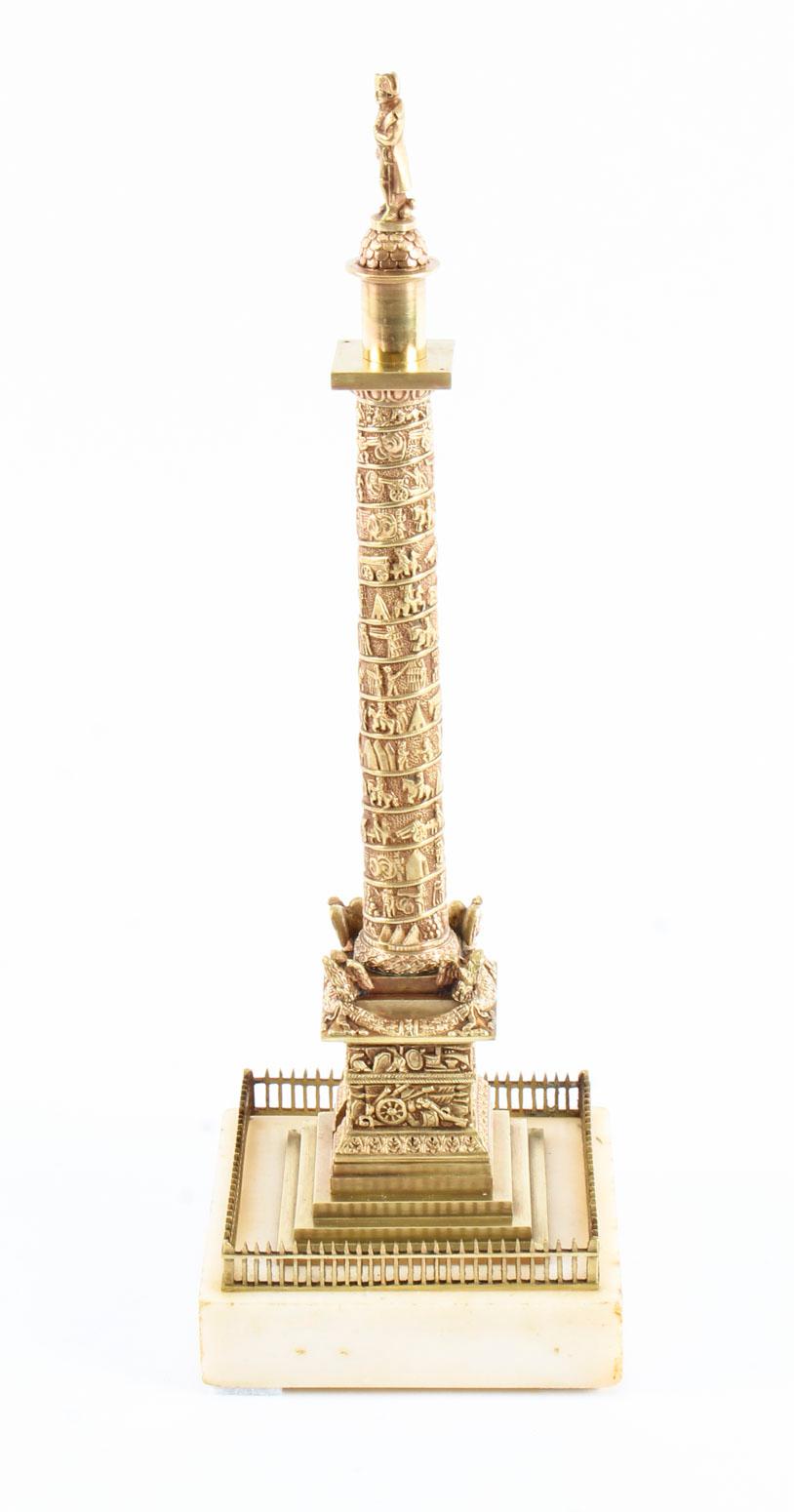 Antique French Grand Tour Gilt Bronze Model of Vendome Column, 19th Century 4