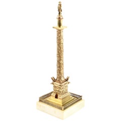 Antique French Grand Tour Gilt Bronze Model of Vendome Column, 19th Century