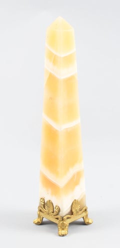 Antique French Grand Tour Onyx and Ormolu Obelisk, 19th Century