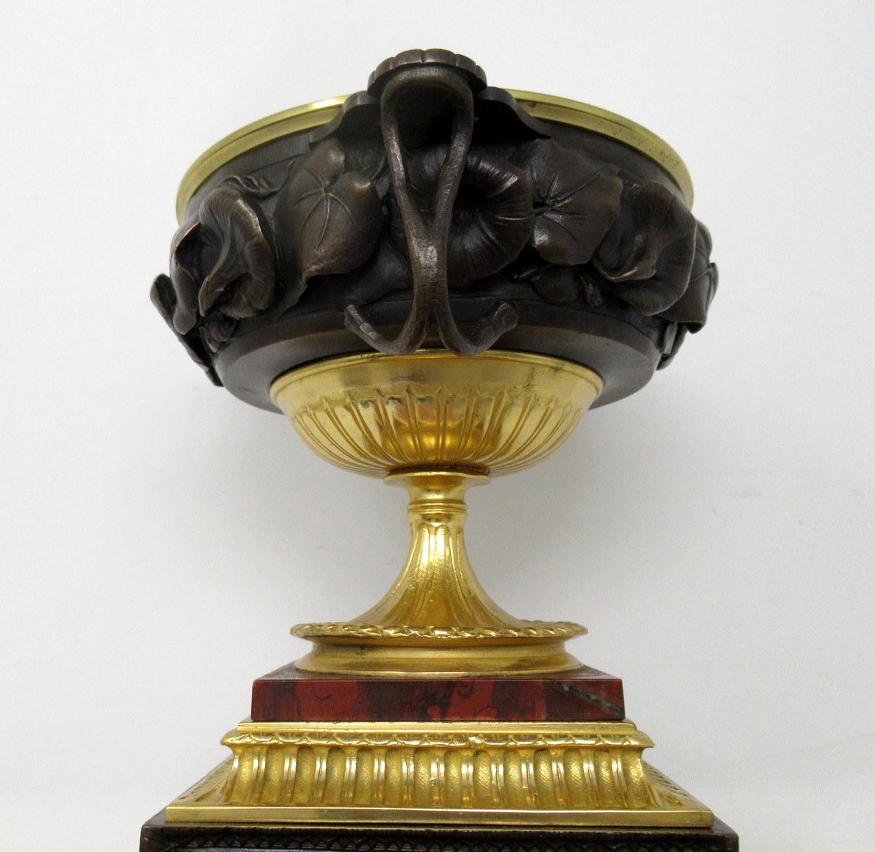 Antique French Grand Tour Ormolu Bronze Dore Marble Urn Vase Centerpiece 19thC For Sale 4