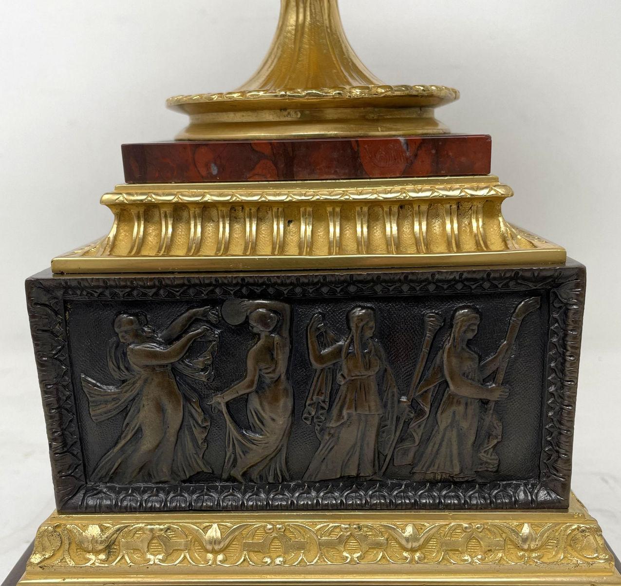 Antique French Grand Tour Ormolu Bronze Dore Marble Urn Vase Centerpiece 19thC In Good Condition For Sale In Dublin, Ireland