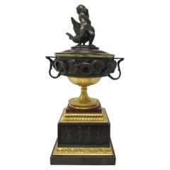 Antique French Grand Tour Ormolu Bronze Dore Marble Urn Vase Centerpiece 19thC