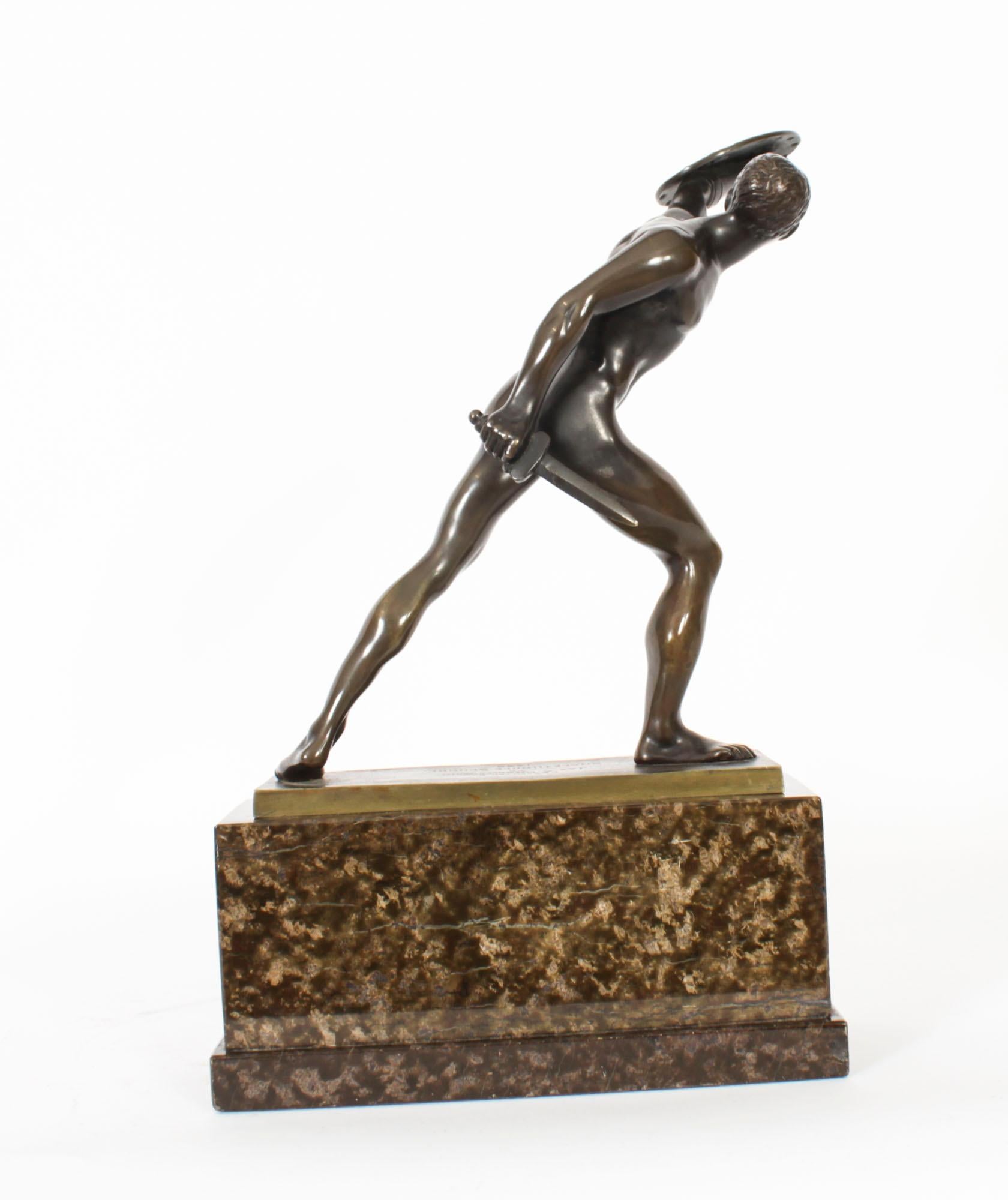 Modèle ancien de gladiateur Borghese en bronze doré du Grand Tour français en vente 4