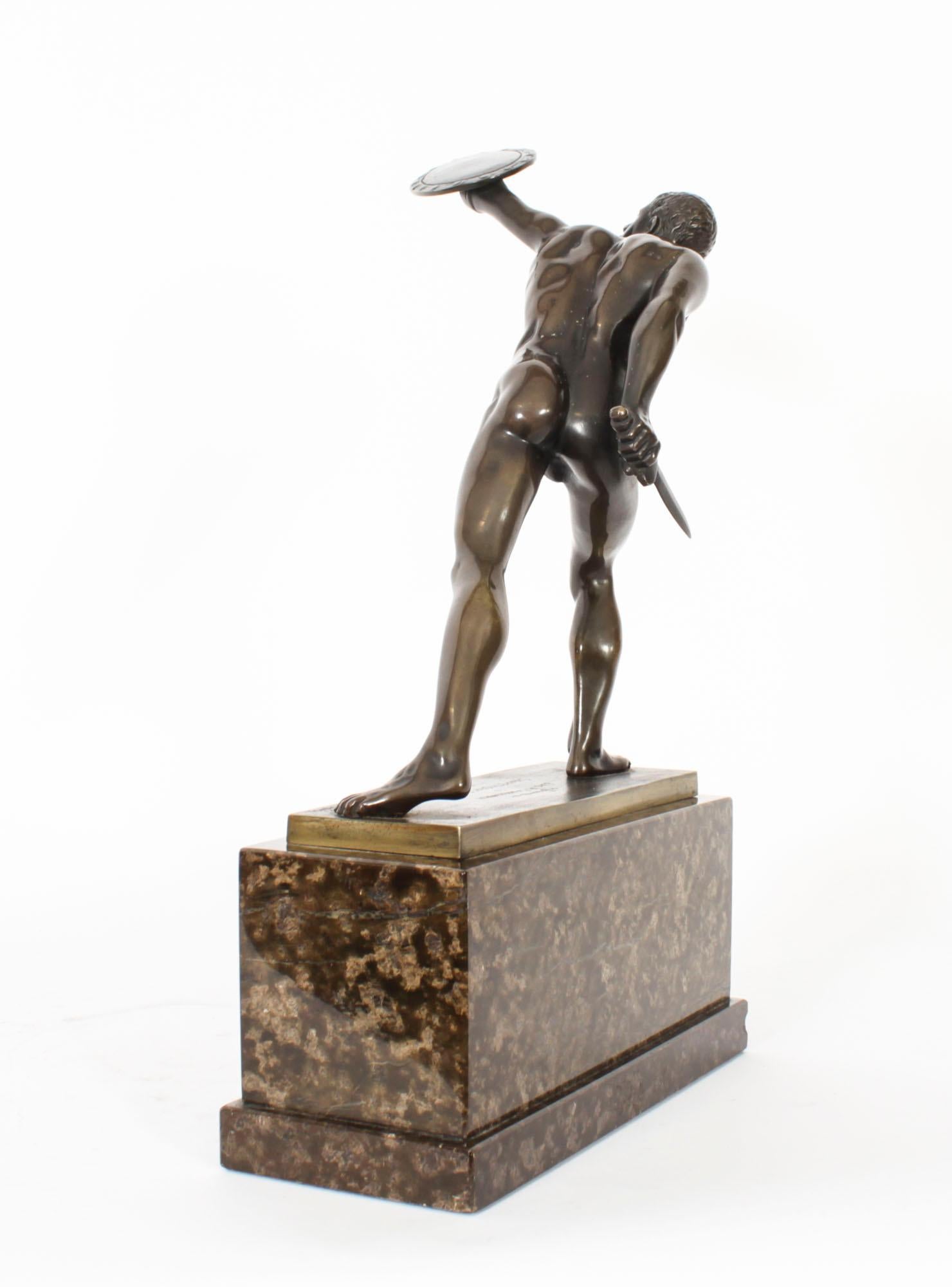 Modèle ancien de gladiateur Borghese en bronze doré du Grand Tour français en vente 5