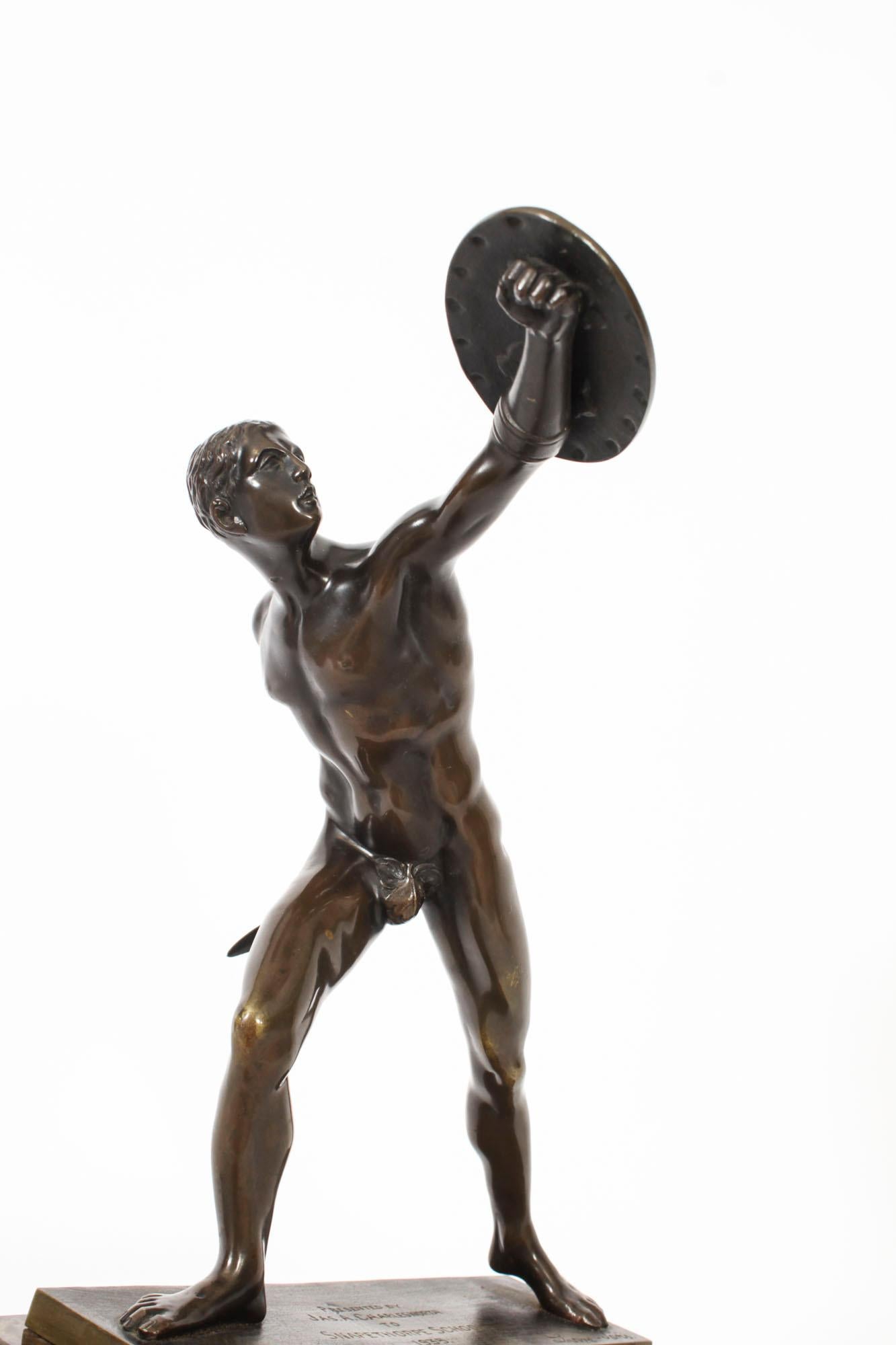 Modèle ancien de gladiateur Borghese en bronze doré du Grand Tour français en vente 8