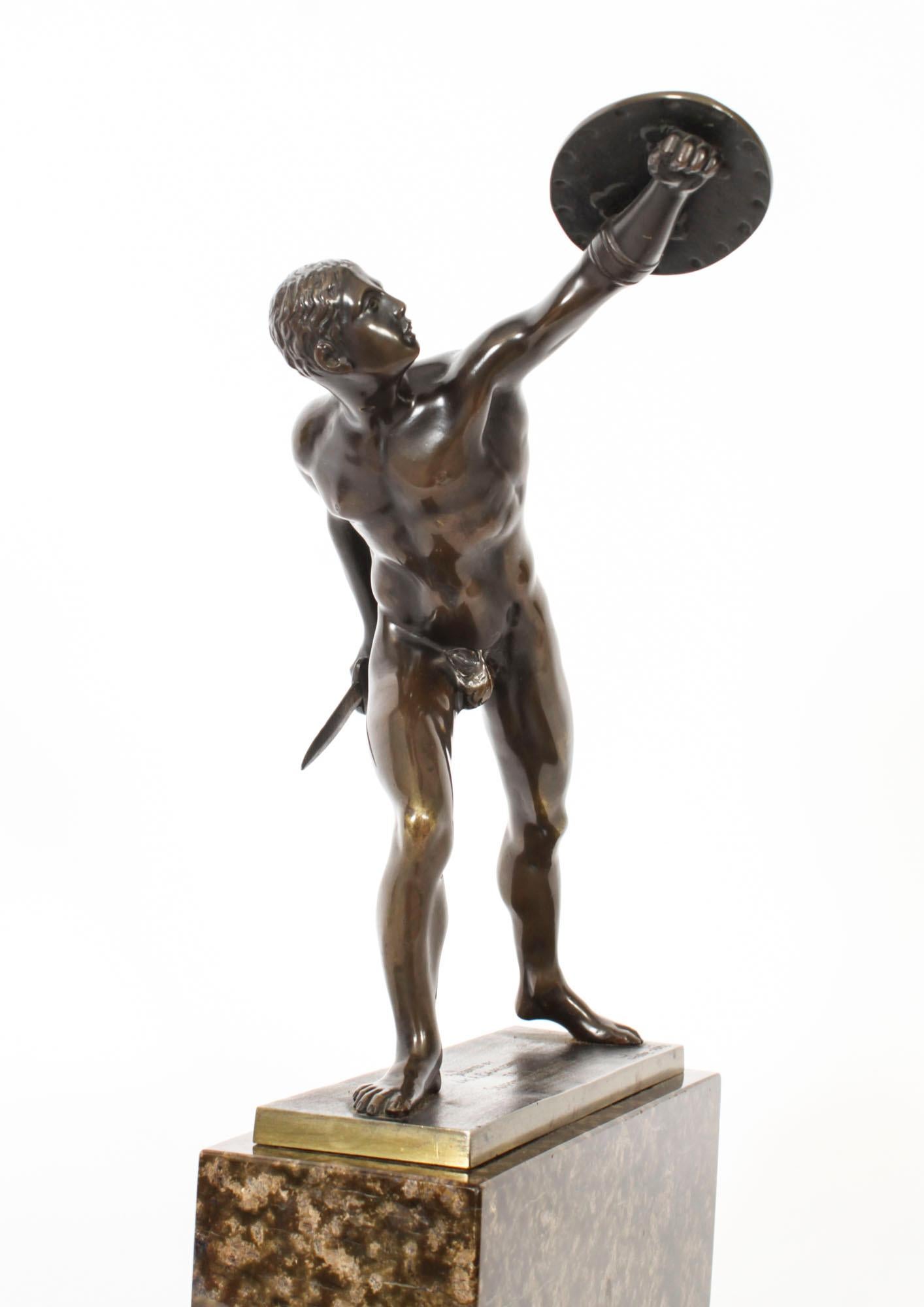 Antike Französisch Grand Tour Ormolu Bronze Modell der Borghese Gladiator im Angebot 4
