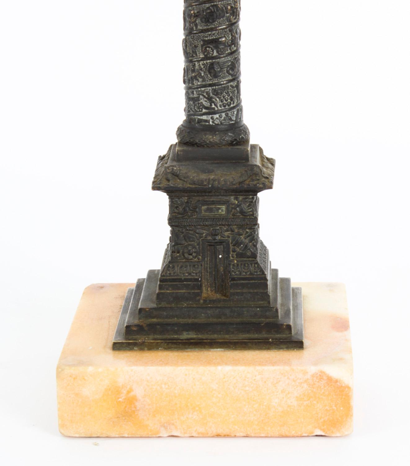 Antique French Grand Tour Ormolu Gilt Bronze Model of Vendome Column 19thC 7