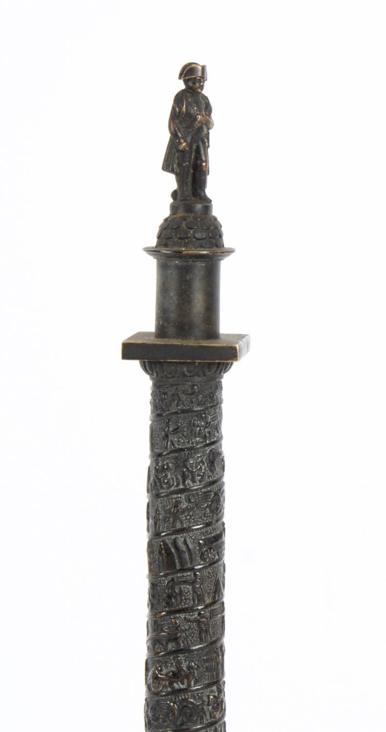 Antique French Grand Tour Ormolu Gilt Bronze Model of Vendome Column 19thC 8