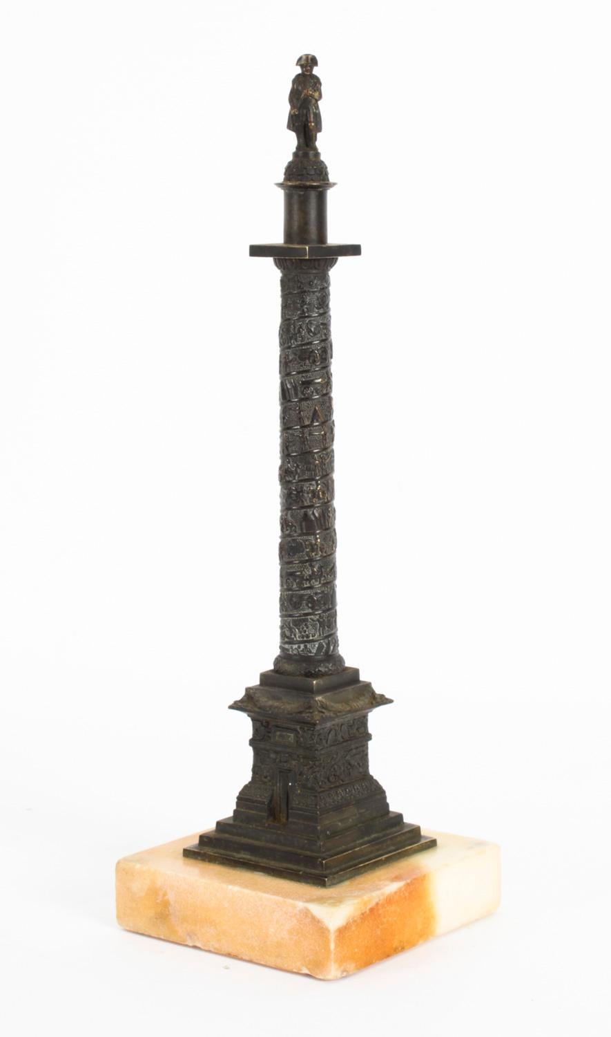 Antique French Grand Tour Ormolu Gilt Bronze Model of Vendome Column 19thC 13