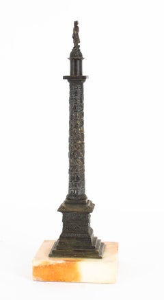 Antique French Grand Tour Ormolu Gilt Bronze Model of Vendome Column 19thC