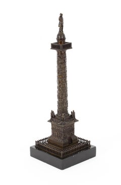 Antique French Grand Tour Ormolu Gilt Bronze Model of Vendôme Column 19th C