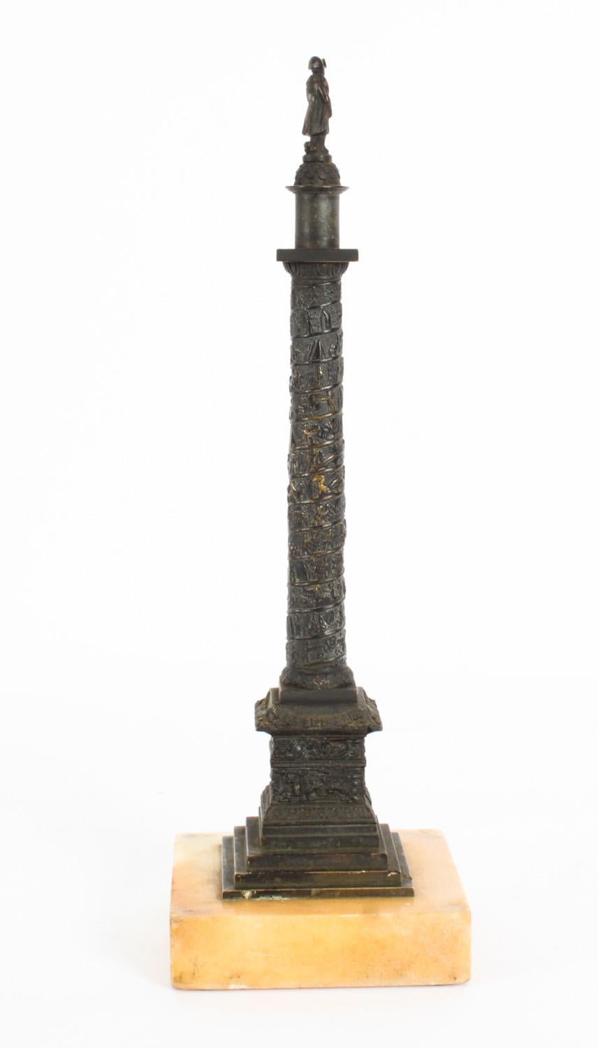 Antique French Grand Tour Ormolu Gilt Bronze Model of Vendome Column 19thC In Good Condition In London, GB