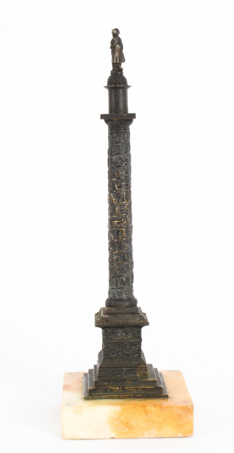 Antique French Grand Tour Ormolu Gilt Bronze Model of Vendome Column 19thC 1