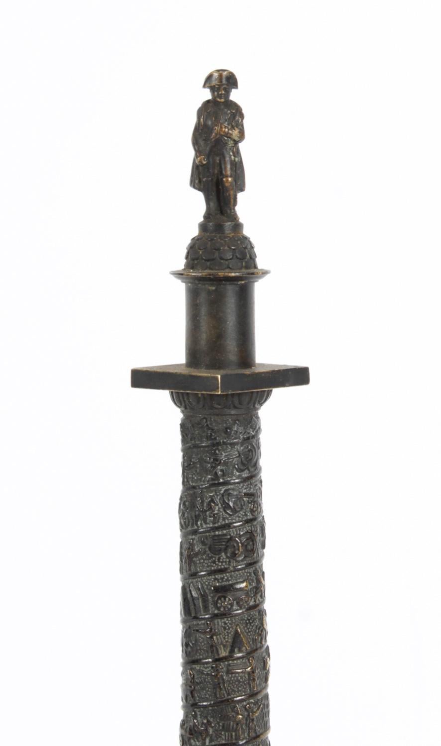 Antique French Grand Tour Ormolu Gilt Bronze Model of Vendome Column 19thC 4