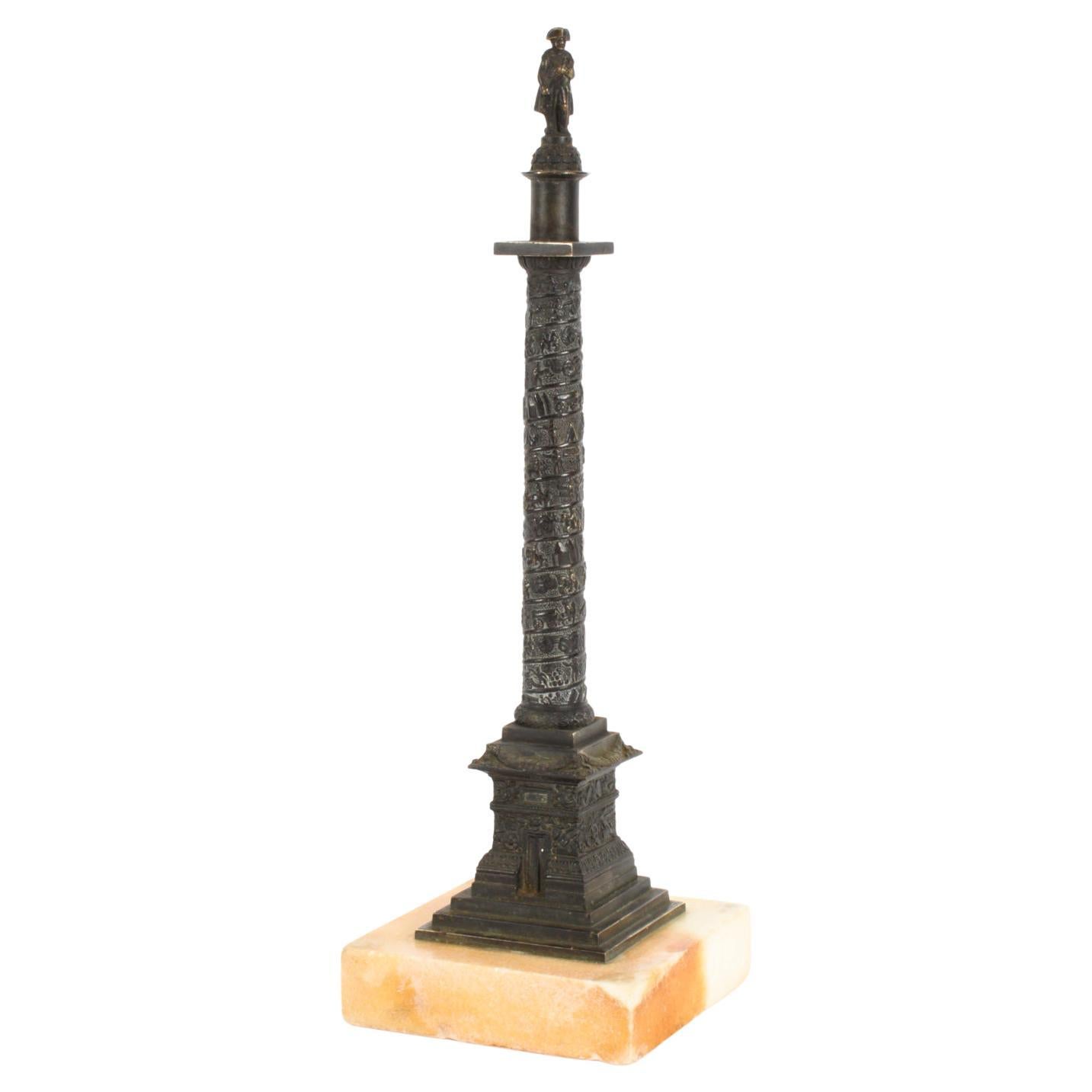Antique French Grand Tour Ormolu Gilt Bronze Model of Vendome Column 19thC