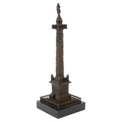 Antique French Grand Tour Ormolu Gilt Bronze Model of Vendôme Column 19th C