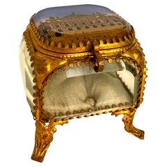 Antique French Grand Tour Souvenir Casket, Beveled Glass & Eglomise of Opera Antique French Grand Tour Souvenir Casket, Beveled Glass & Eglomise of Opera