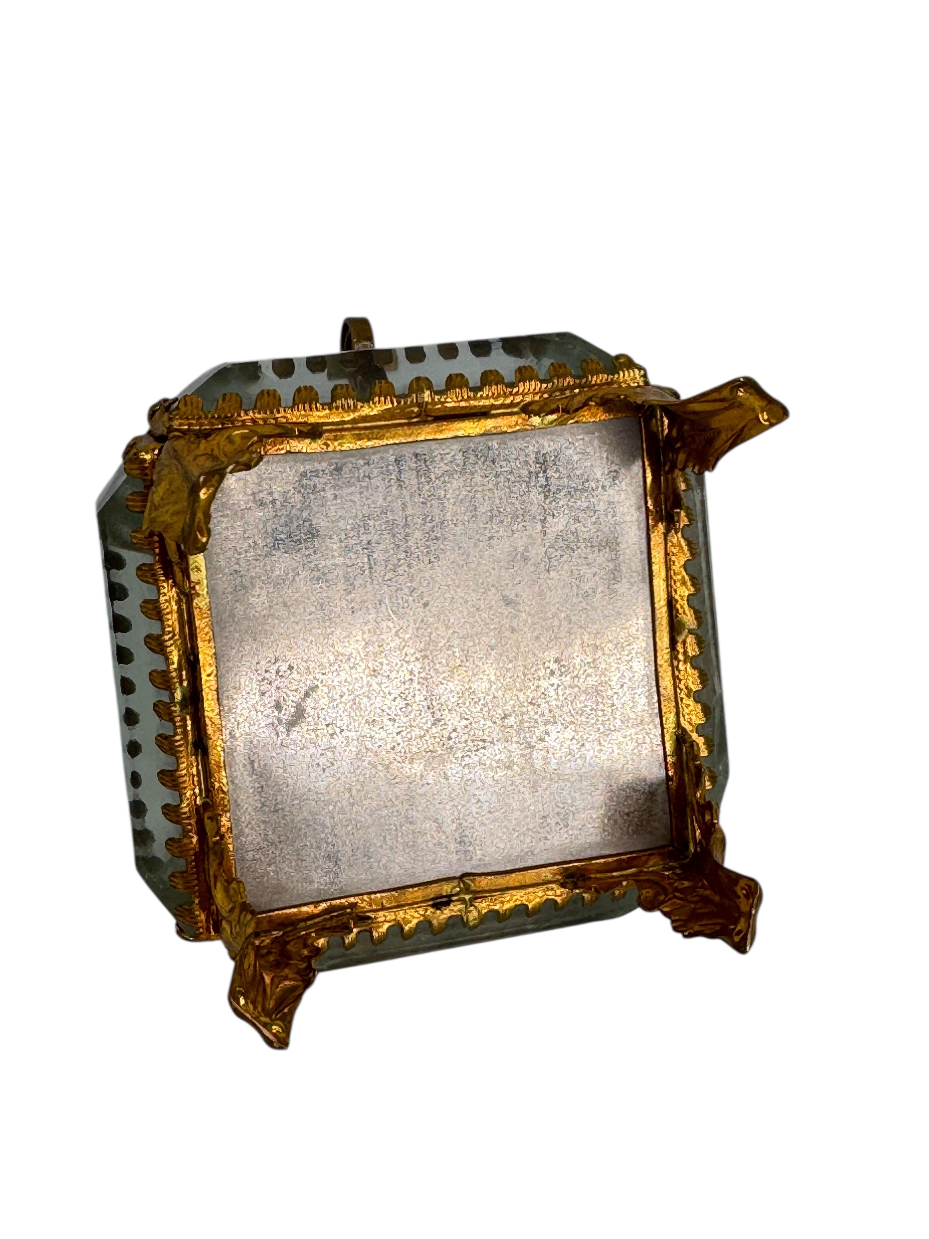 Antique French Grand Tour Souvenir Casket, Beveled Glass & Eglomise of Trocadero en vente 1