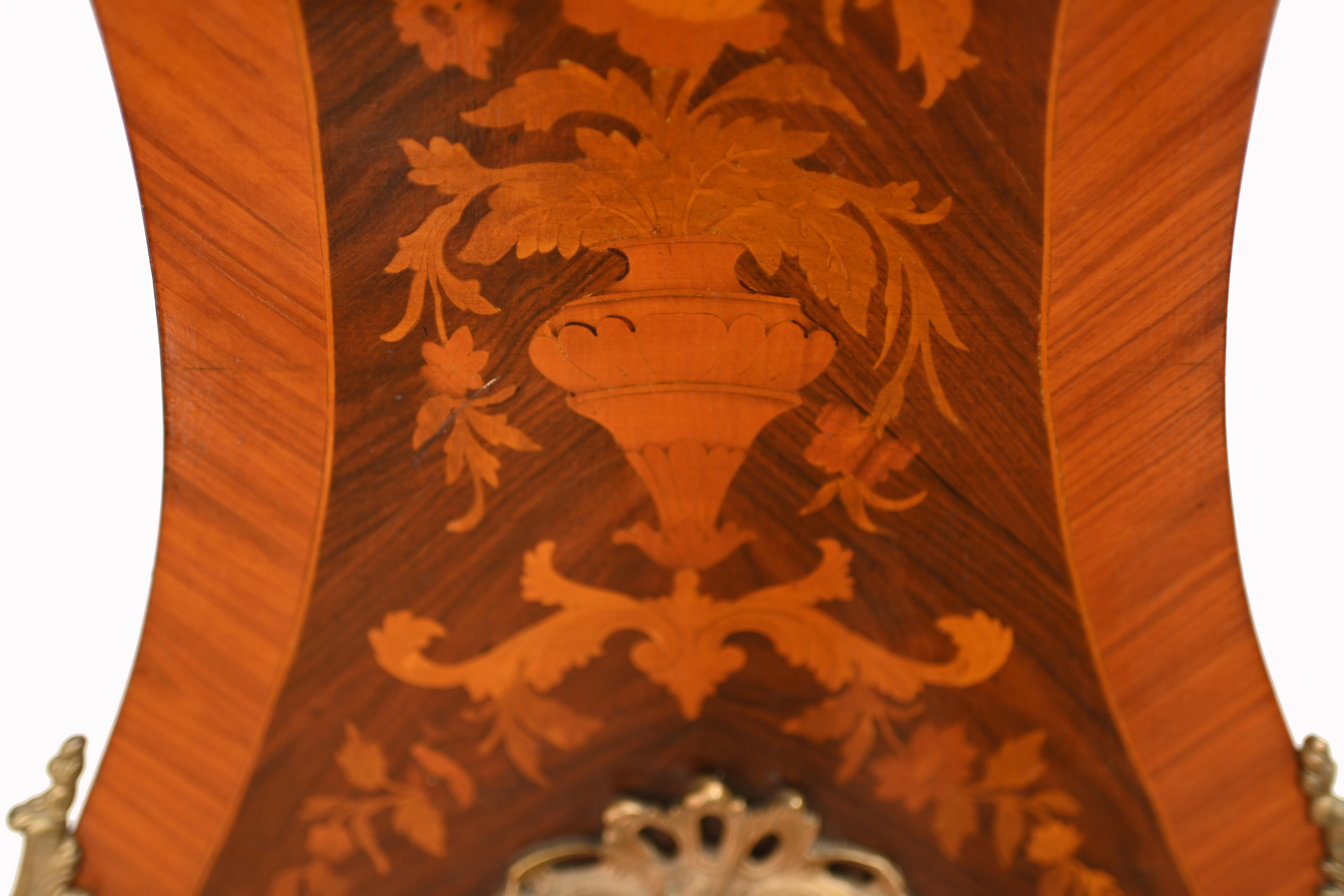 Mid-20th Century Antique French Grandfather Clock Floral Inlay 1930