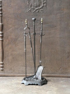 Antique French 'Grandy Fils' Fireplace Tools or Fire Tools, 19th Century