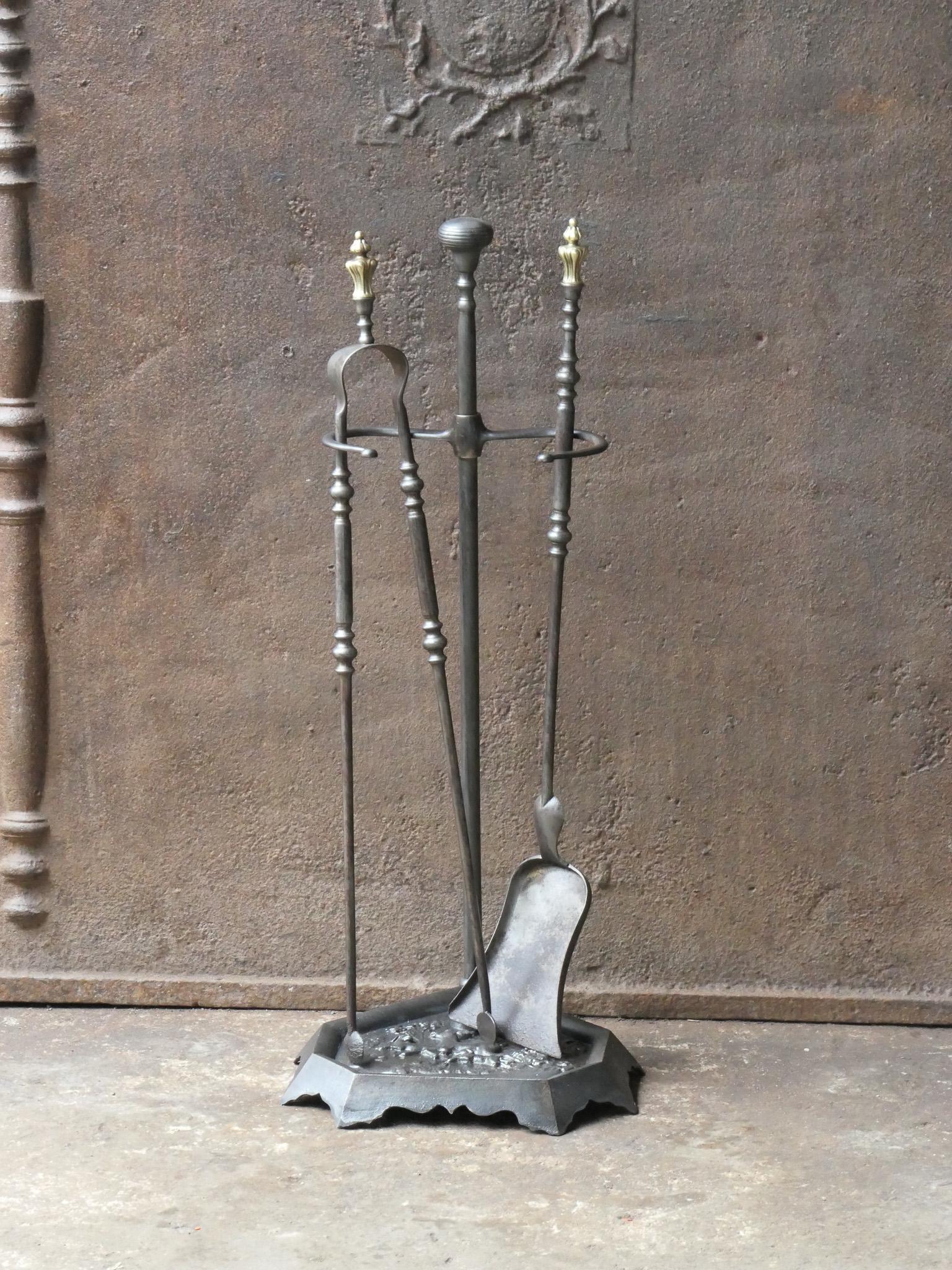Napoleon III Antique French 'Grandy Fils' Fireplace Tools or Fire Tools, 19th Century For Sale