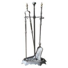 Antiguos utensilios franceses para chimeneas o fuego "Grandy Fils", Siglo XIX