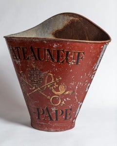 Antique French Grape Gathering Hod, Chateauneuf du Pape, early 20th Century