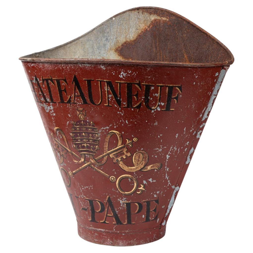 Antique French Grape Gathering Hod, Chateauneuf du Pape, early 20th Century