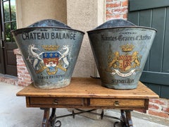 Antique French Grape Hod Wine Bucket Vineyard Hand Painted Tole Umbrella Stand