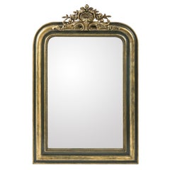 Antique French Green and Gold Gilt Louis Philippe Mirror