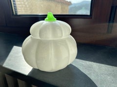 Antique French Green and White Opaline Glass Pumpkin Casket Box – Charles X Era