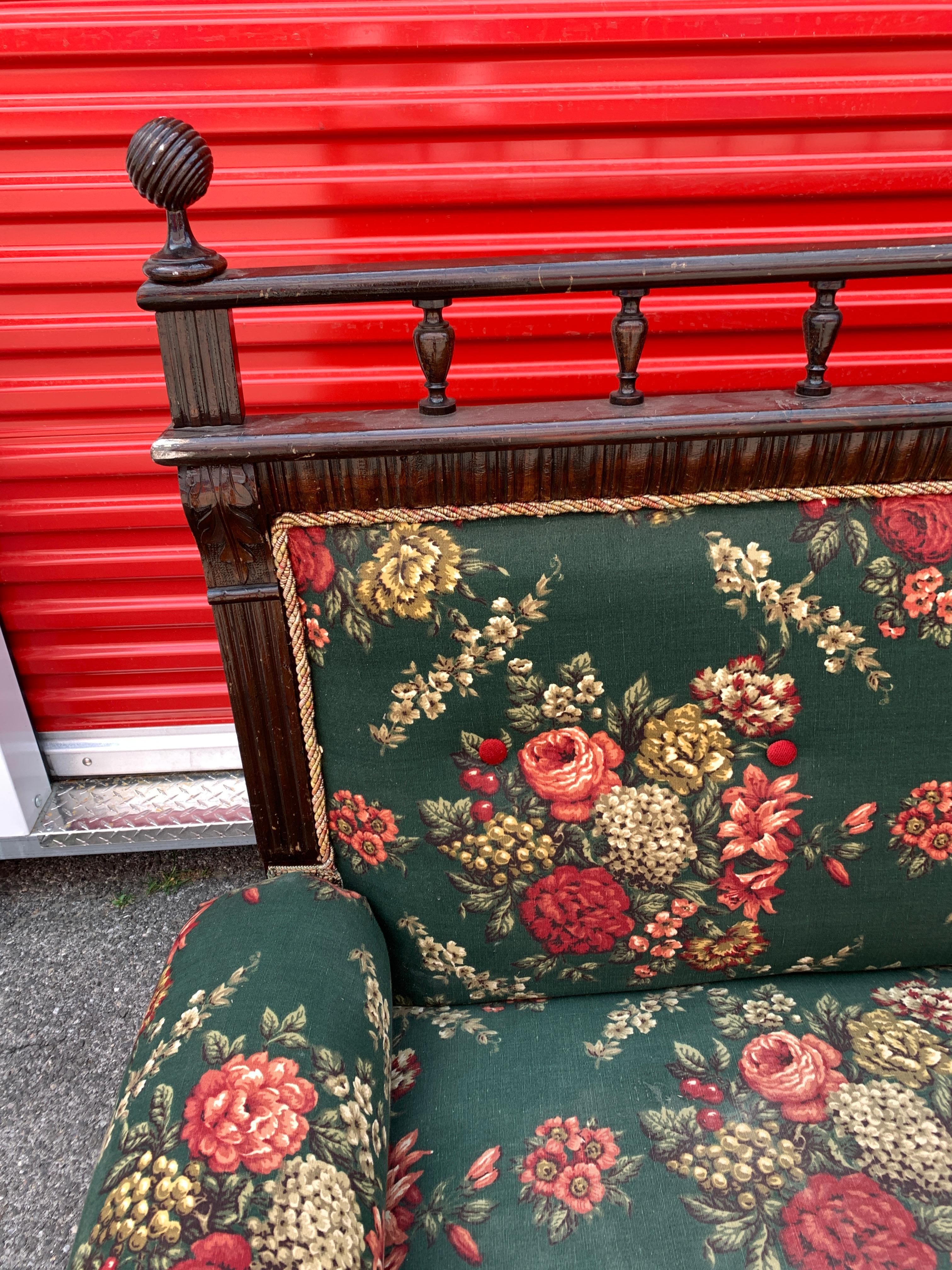 green floral couch