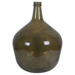 Antique pichet de bar Bonbonne en verre vert pour bouteilles de vin et demi-john de 17 pouces