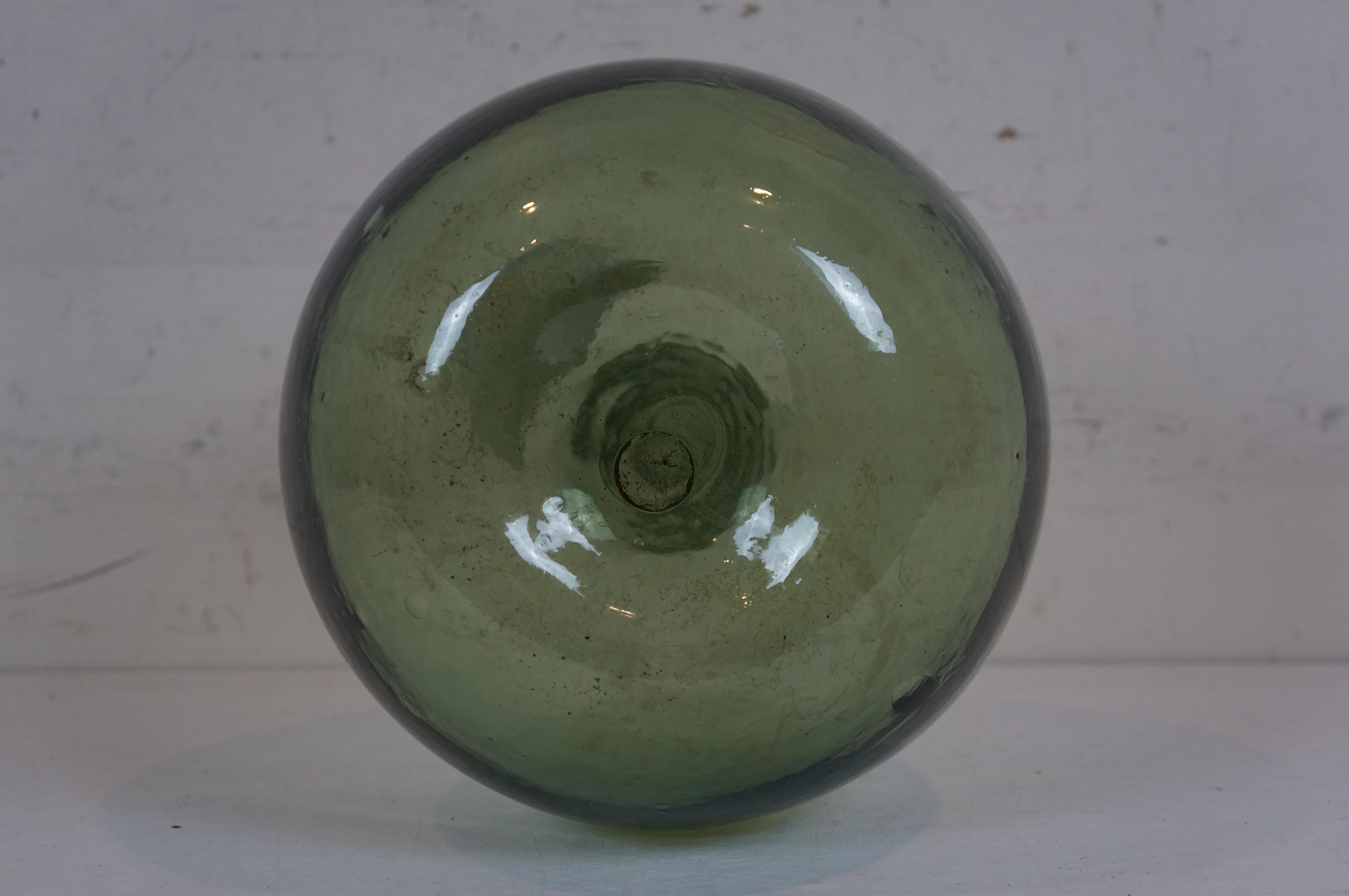 Antique French Green Glass Vin Blanc France Demijohn Wine Bottle Carboy Jug 13
