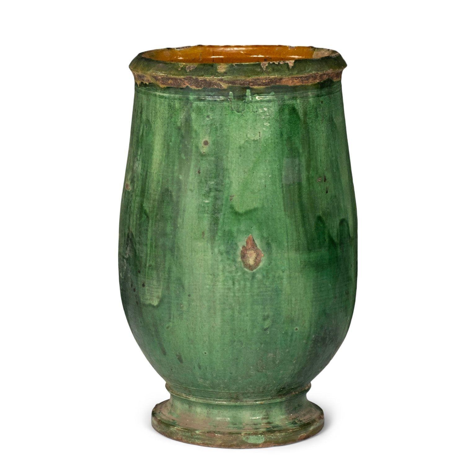 Antique French Greene & Greene, vaso di olivette smaltato in vendita 1