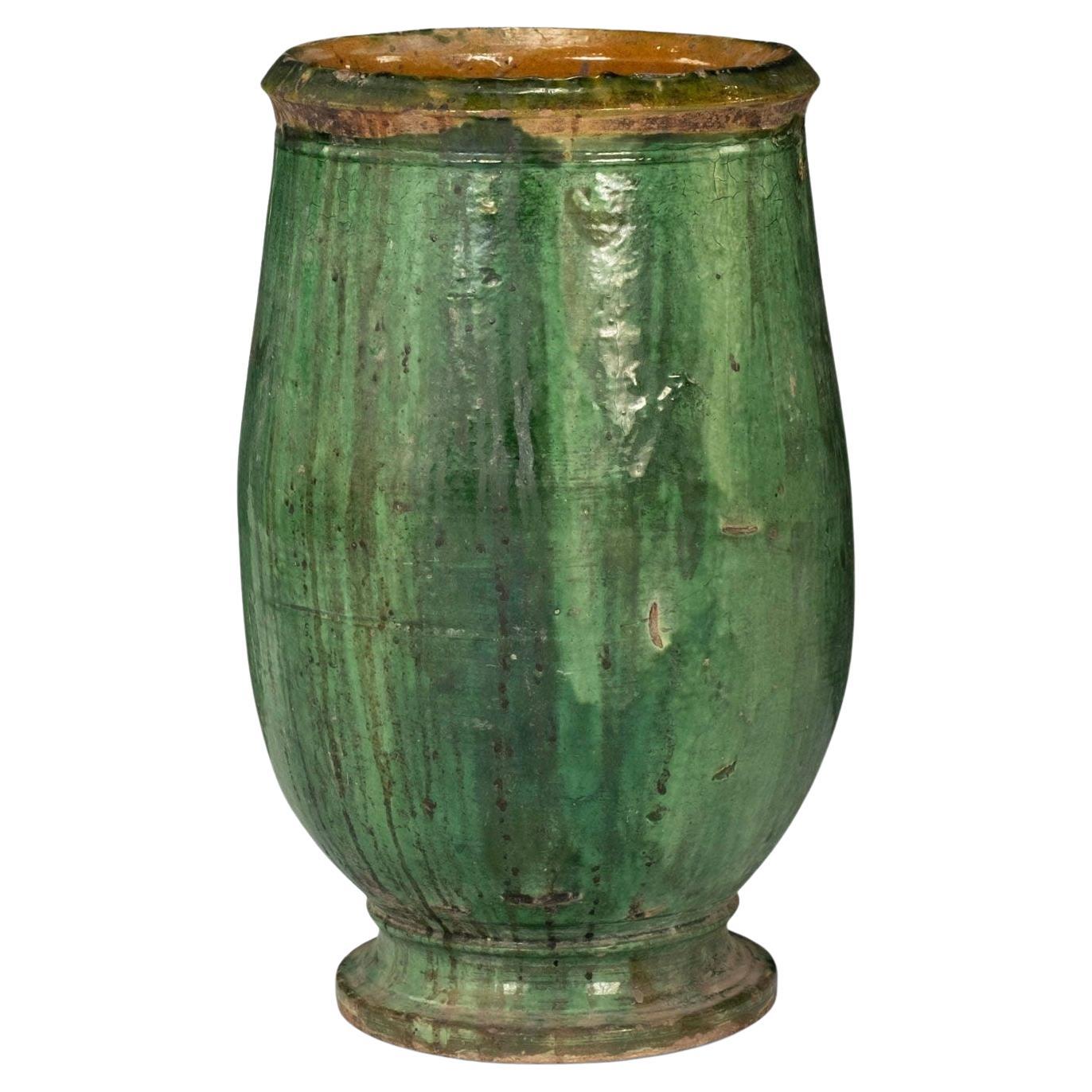Antique French Greene & Greene, vaso di olivette smaltato in vendita