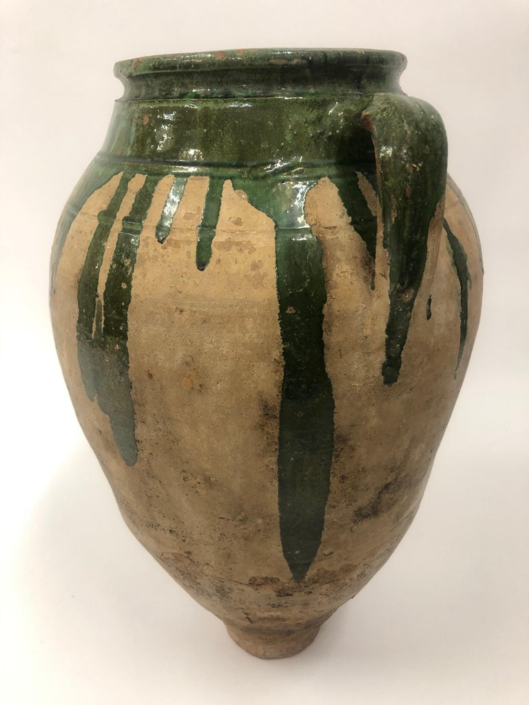 Antique French Green Jar For Sale at 1stDibs