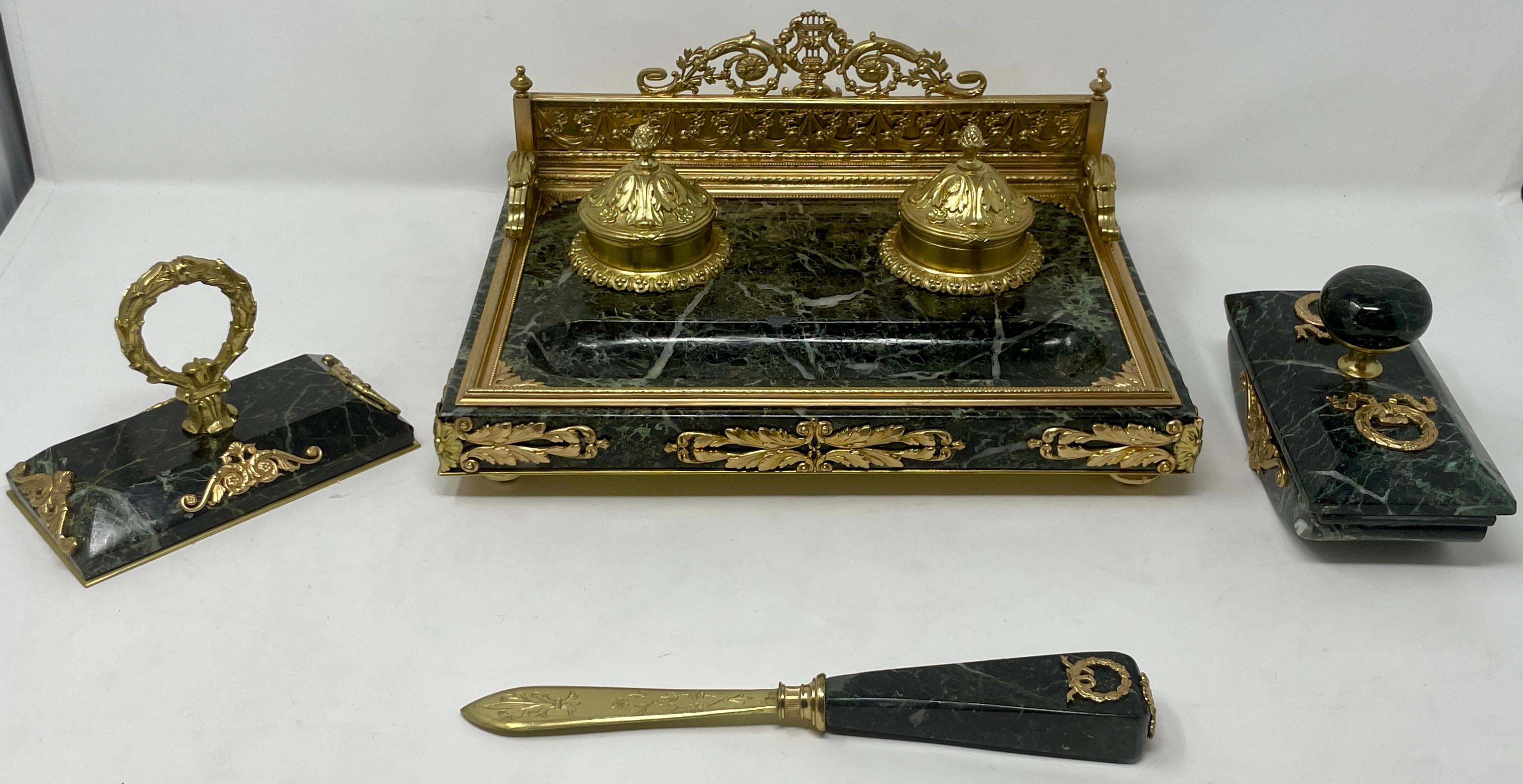 vintage inkwell desk set